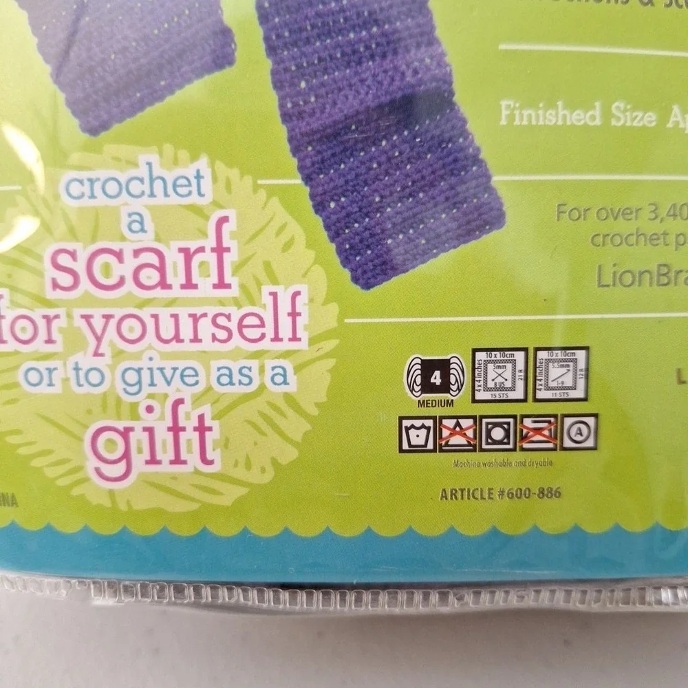 Lion Brand® Crochet Scarf Kit-Everything Included For One Dusty Pink 6 1/2